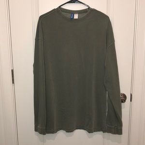 H&M Faded Green Long Sleeve Shirt